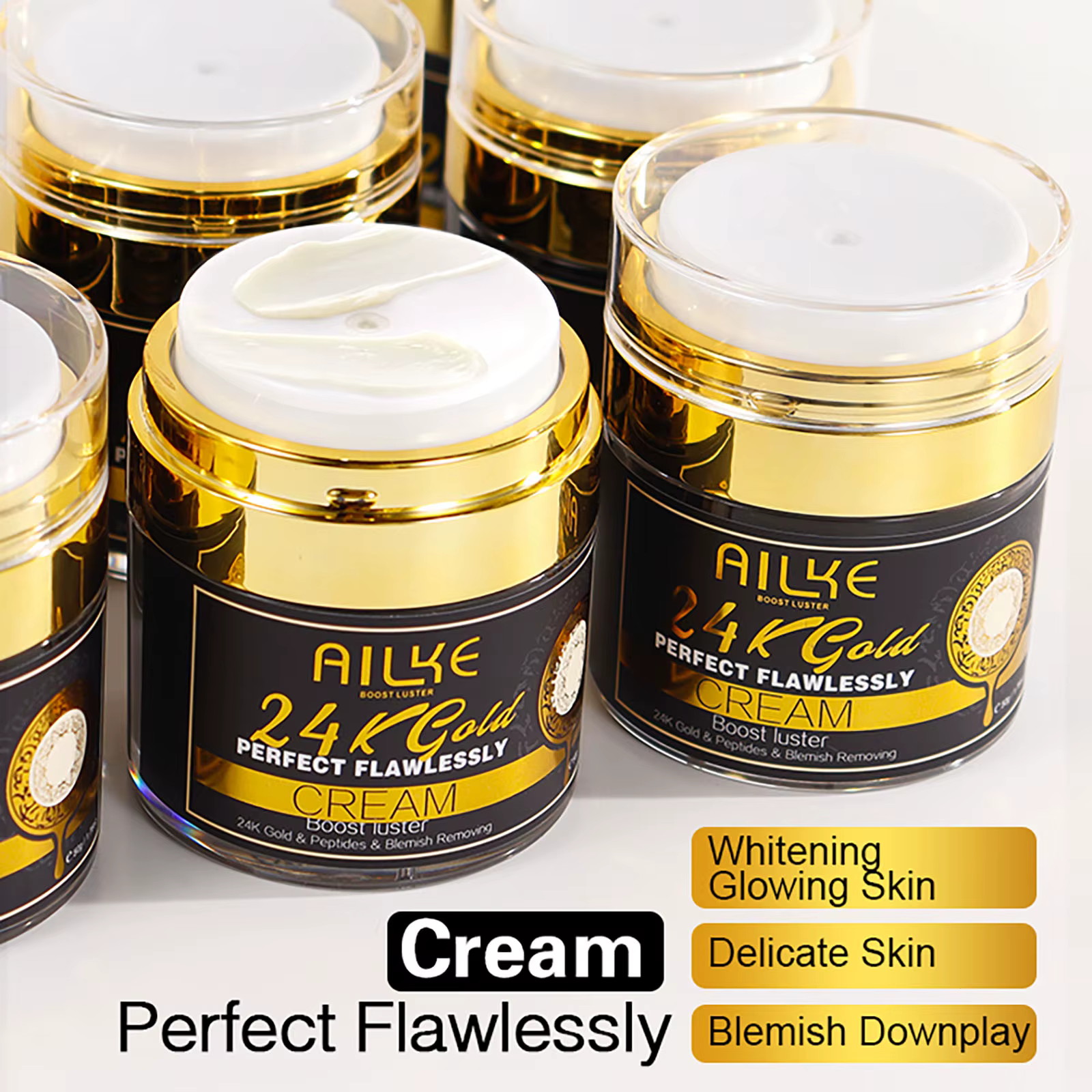AILKE-Ensemble de Soins de la Peau 24K, Blanchissant, Sculpte, Taches Foncées, Pigmentation, Déforma
