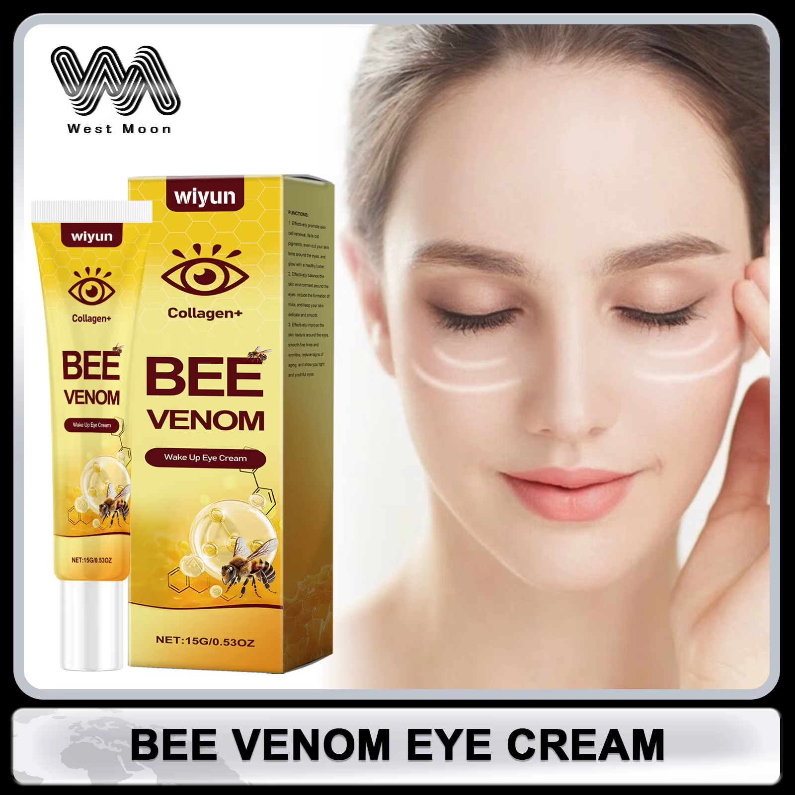 Crème pour les yeux au venin équation, élimine les vaches foncées, éclaircissante, anti-poches, raff