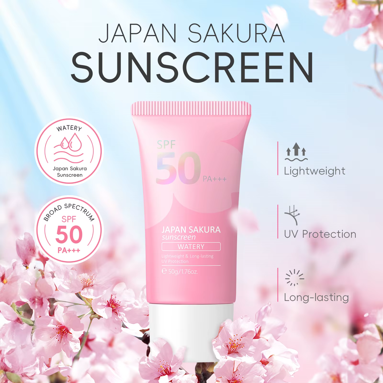 LAIKOU japon Sakura visage crème solaire radiante UV rayons Protection SPF50 PA +++ crème solaire bl