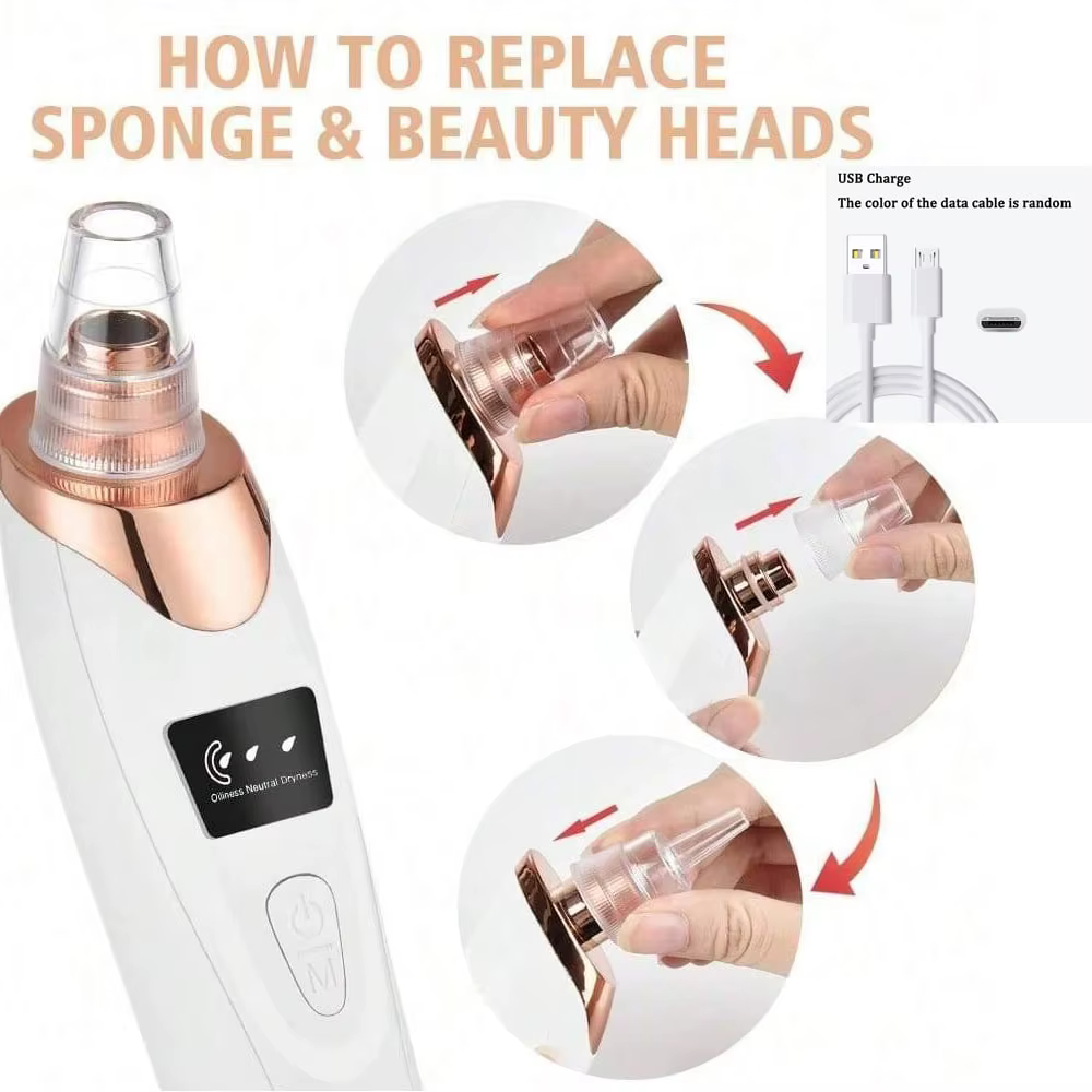 Soins électriques pour la peau du visage, élimination des pores, nettoyant sous vide, élimination de