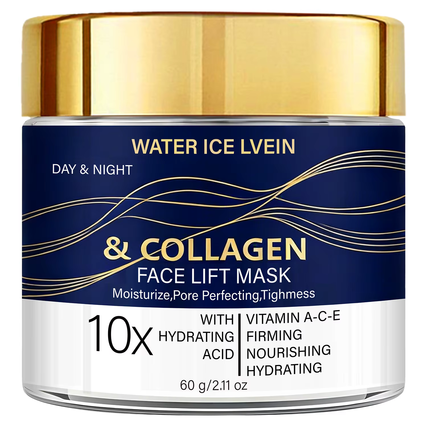 WATER ICE LEVIEN Masque Visage Liftant Hydratant Raffermissant Affine les Pores au Collagène Acide H