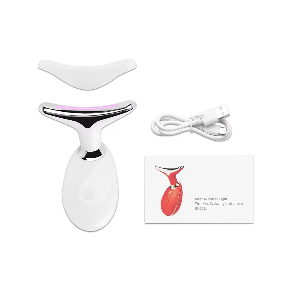 Appareil de beauté pour le visage et le cou, masseur Facial EMS, thérapie à la lumière LED, dissolva