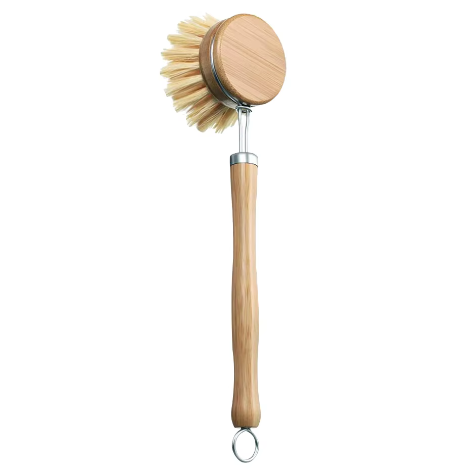 Brosse de nettoyage de cuisine en bambou, vaisselle naturelle, casseroles, poêles, évier, brosse de