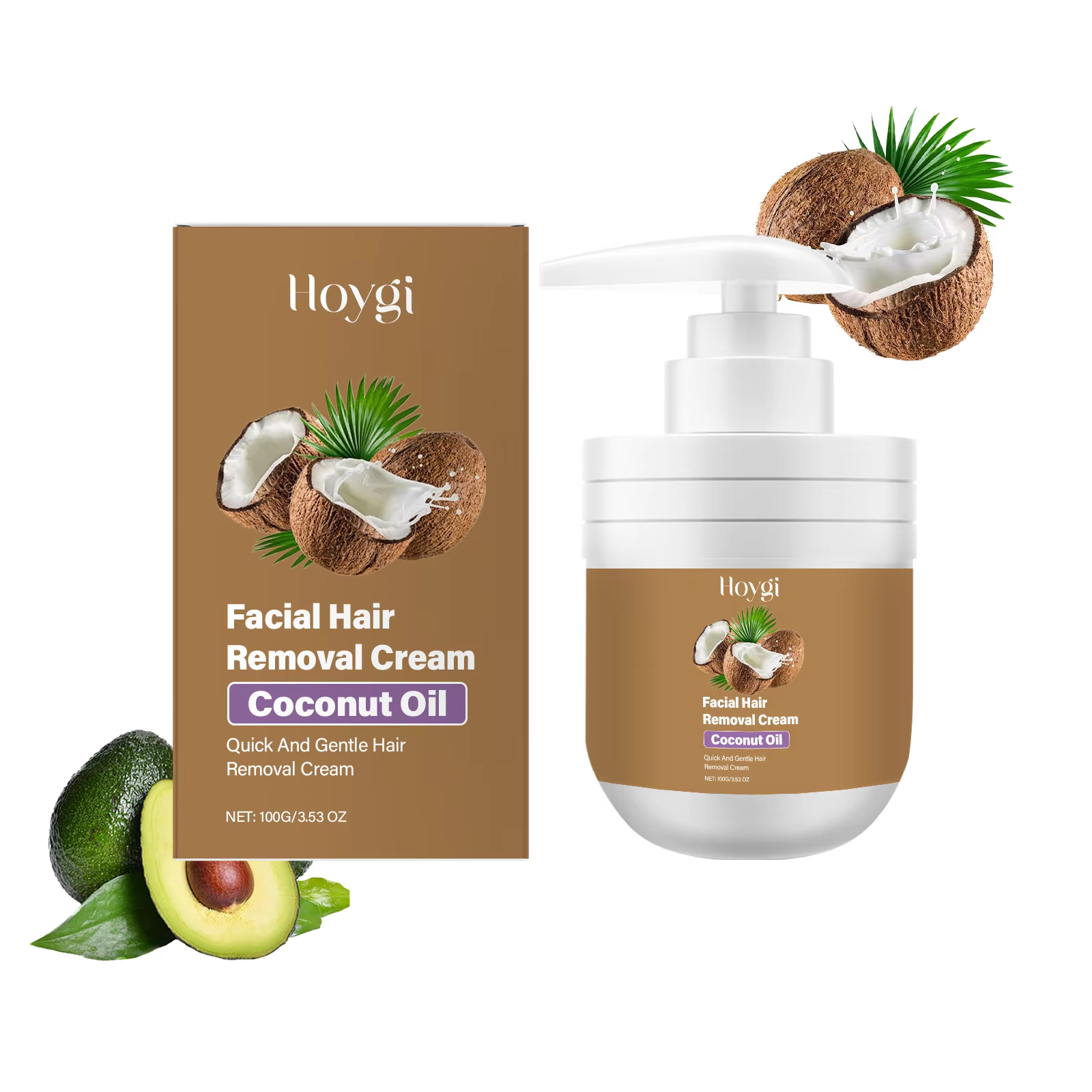 Crème d'épilation à l'huile de noix de coco, visage, aisselles, jambes, bras, barbe, épilateur rapid