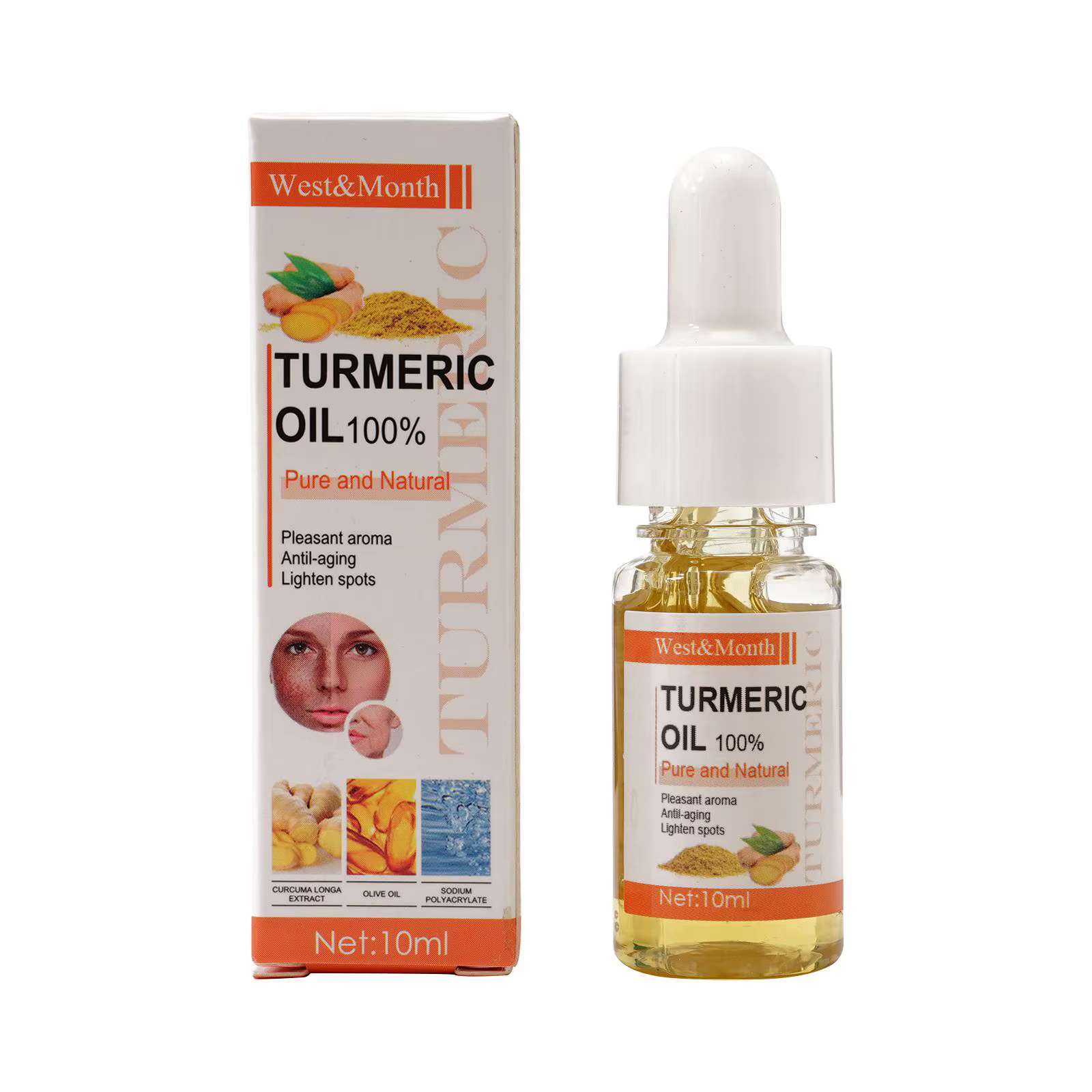 Sérum pour le visage essentiel au curcuma, hydratation en profondeur, Anti-âge, améliore l'élasticit