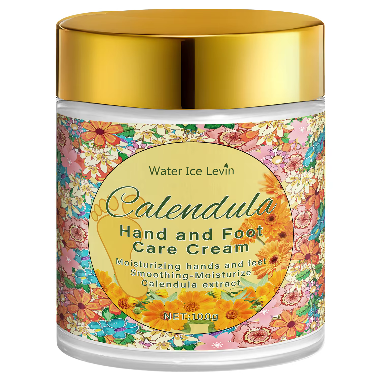 Crème Mains et Pieds au Calendula et Acide Hyaluronique - Hydratation Intensive, Adoucissante, Absor