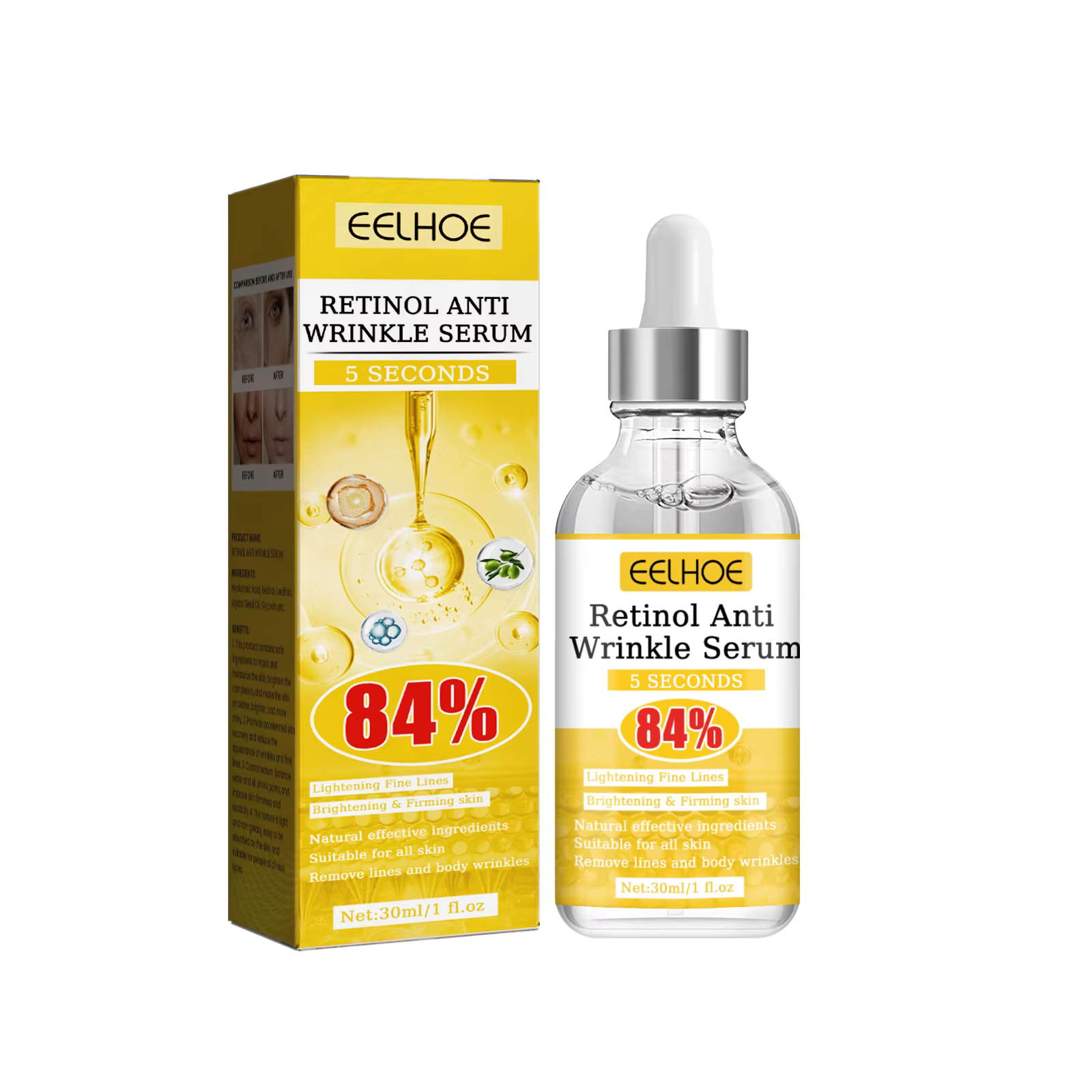 Sérum Anti-rides au rétinol, Anti-âge, Lifting du visage, raffermissant, estompe les ridules, soin h