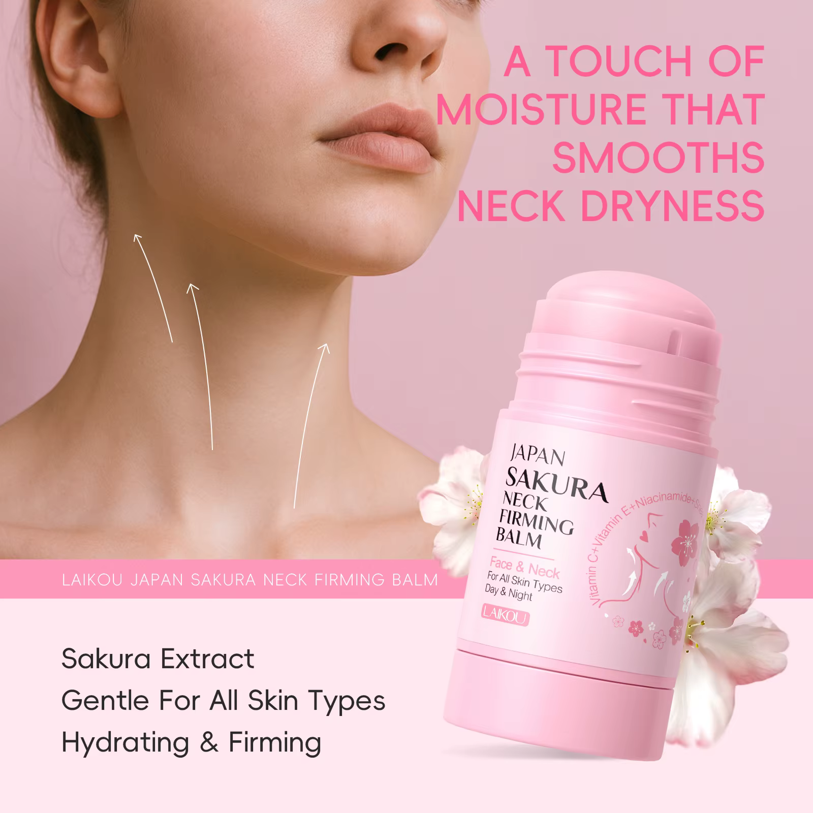 LAIKOU japon Sakura baume pour le cou crème raffermissante hydratante crème de traitement lissante 4