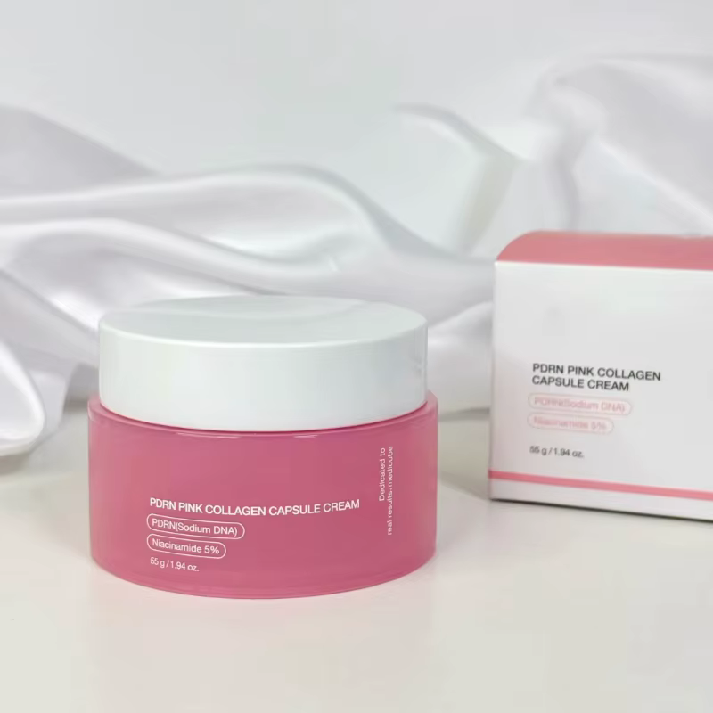 Crème en capsules de collagène rose PDRN avec crème à la niacinamide pour unifier le teint, hydratan