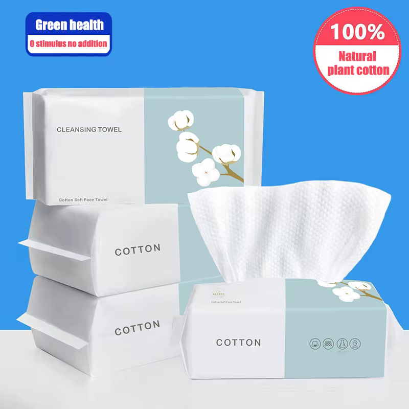 100 pièces naturel jetable visage serviette voyage nettoyage du visage humide et sec démaquillant pe