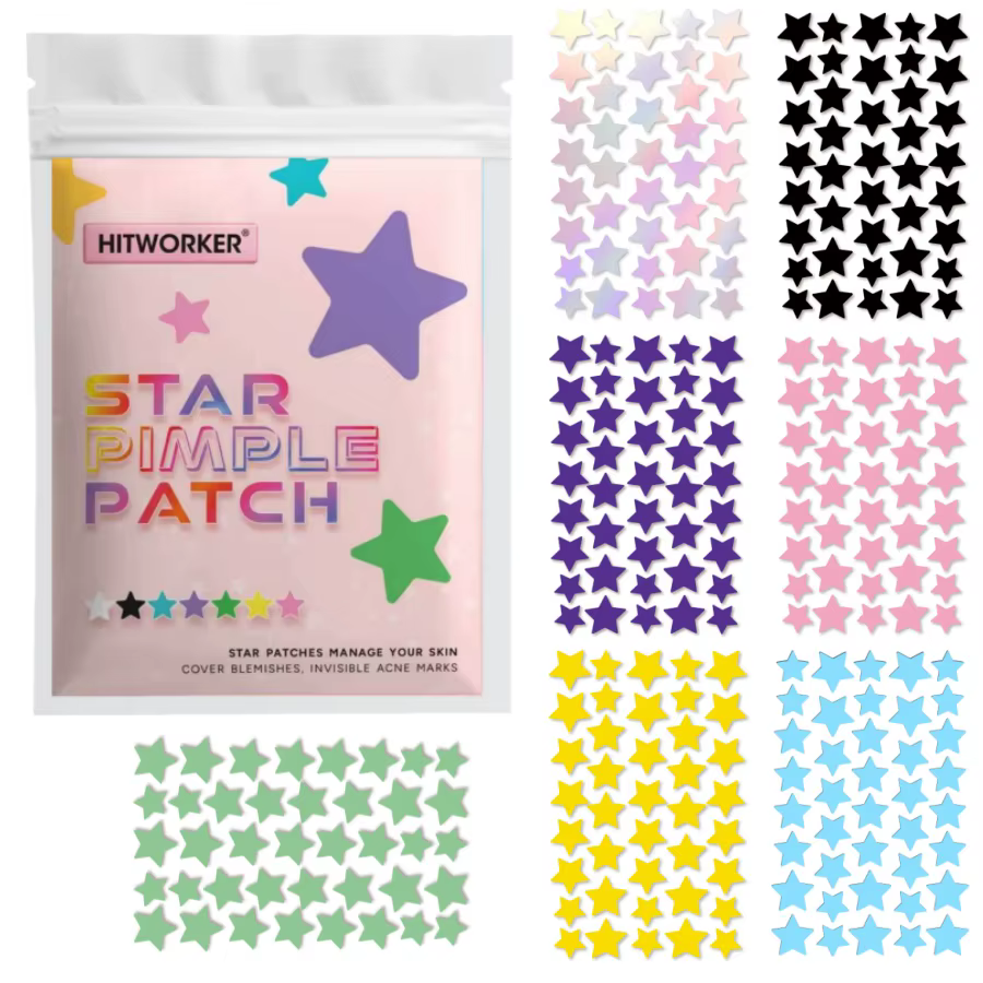 Patch anti-acné en forme d'étoile, absorption rapide du pus, soin doux de la peau, idéal pour couvri