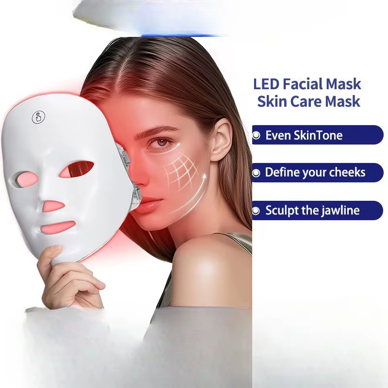 Masque de photothérapie coloré pour le visage, anti-âge, rajeunissement cutané, avec spectromètre in