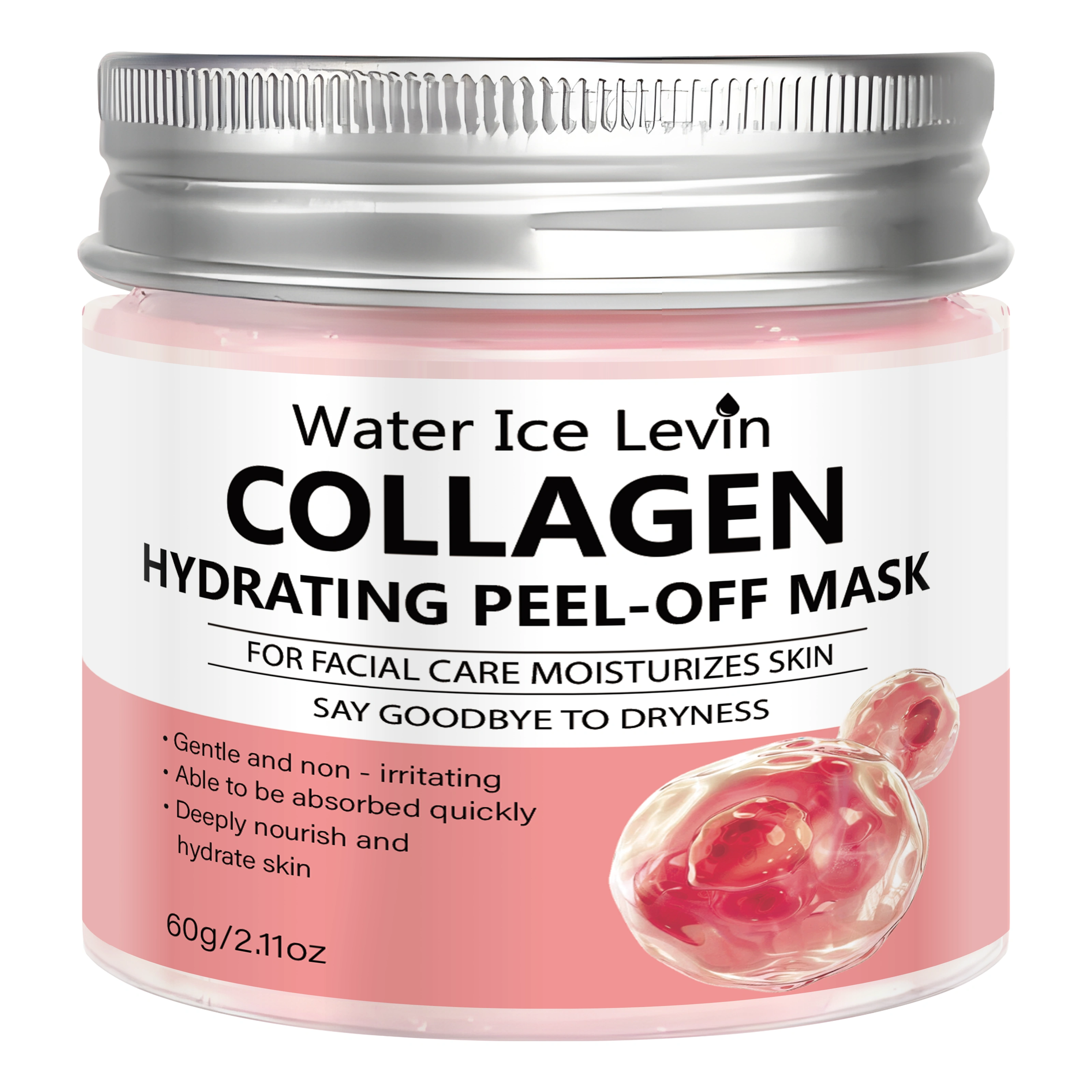 Masque peel off au collagène et acide hyaluronique, hydratant et humidifiant à l’aloe vera, profondé