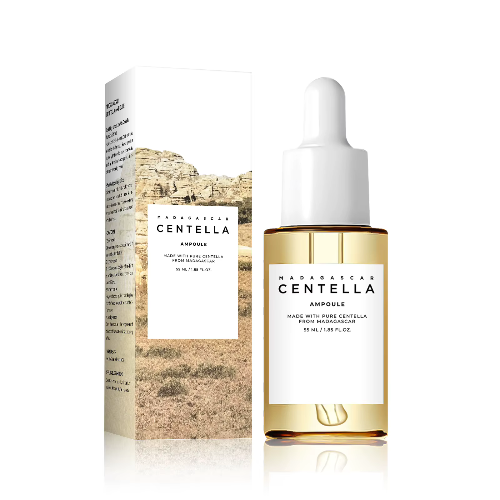 Sérum pour le visage à Ampoule Centella Asiatica de Madagascar, hydratant pour le visage, éclairciss