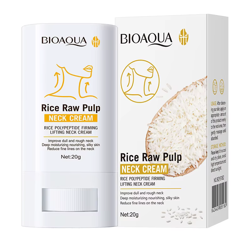 Crème pour le cou à la pulpe de riz, hydratante en profondeur, soin du cou, baume léger et non gras,