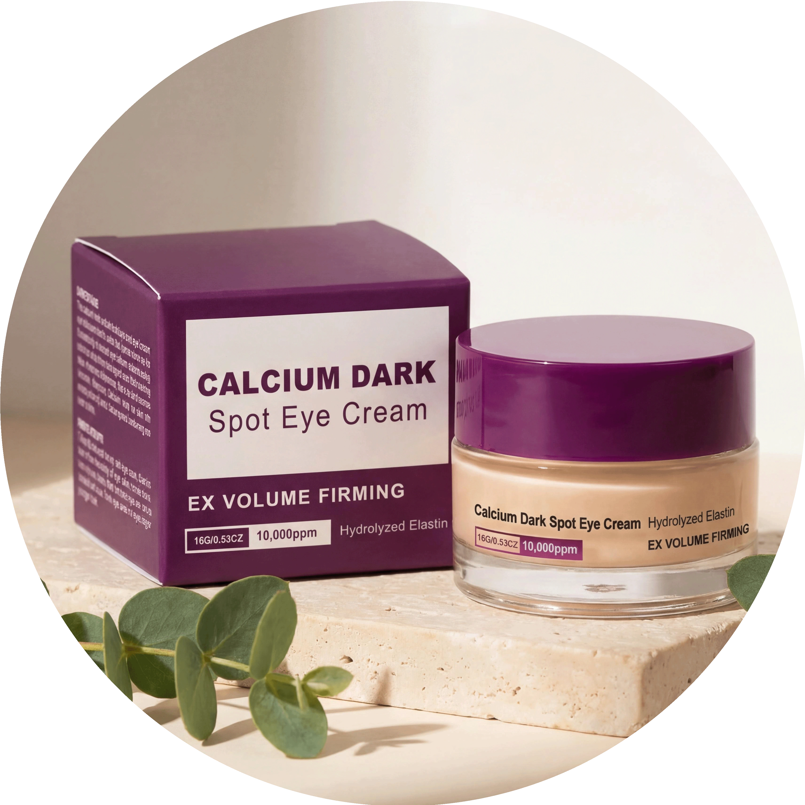Crème Volume Calcium Lifting et Raffermissante pour les Yeux, Anti-Poches, Lisse les Rides, Atténue