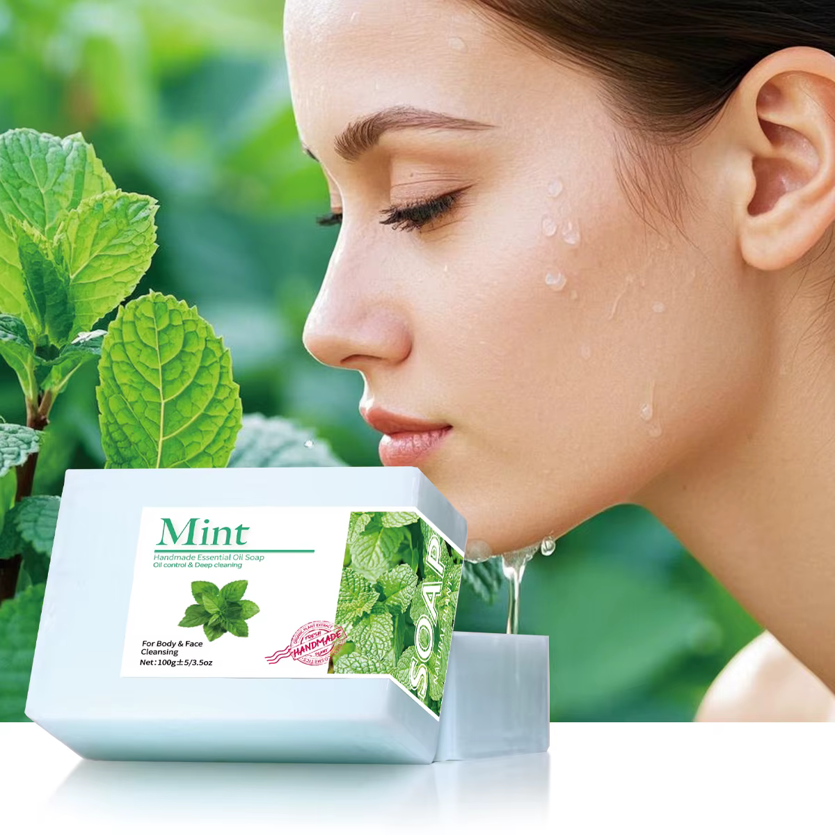 Savon nettoyant aux huiles essentielles de menthe, savon fait main pour le nettoyage, savon aux huil