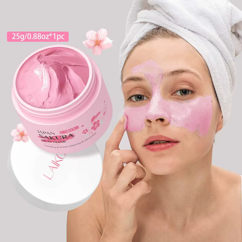 LAIKOU Sakura masque de boue 25g nettoyage en profondeur points noirs éclaircissant masque facial de