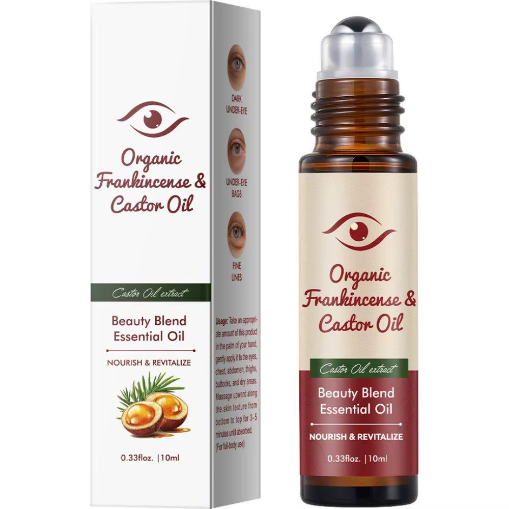 Sérum pour les yeux à l'huile de ricin, anti-rides, élimine les cernes, les poches sous les yeux, an
