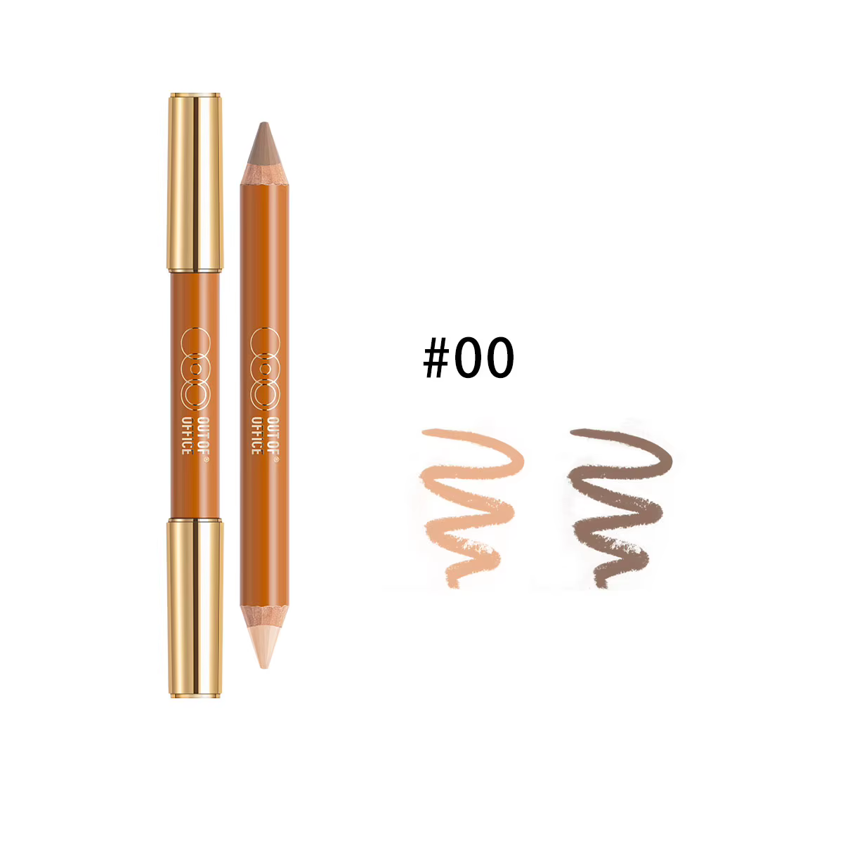 Crayon contour et highlighter duo OUT OF OFFICE, longue tenue, design rotatif, définition naturelle,