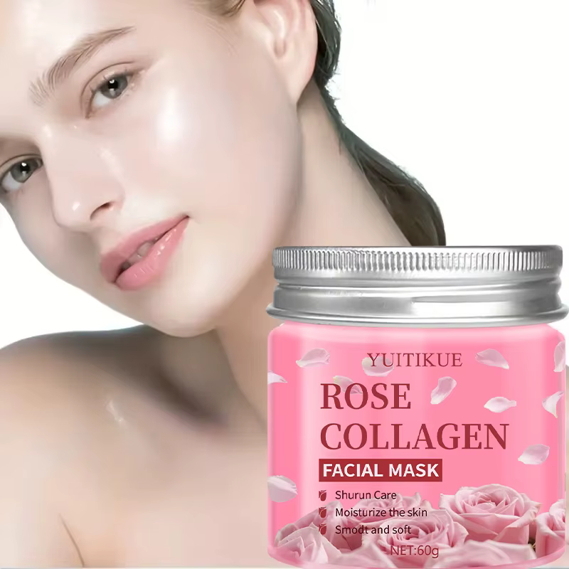 Masque facial au collagène rose pour la réparation nocturne, éclaircissant et anti-rides, hydratatio