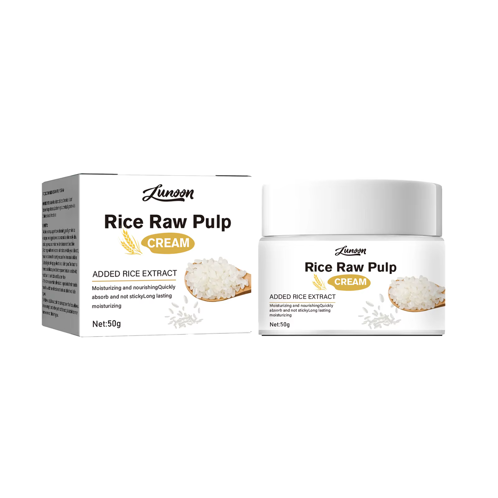 Crème hydratante en pulpe brute de riz coréenne - Hydrate, évacue le teint, réduit les ridules avec 
