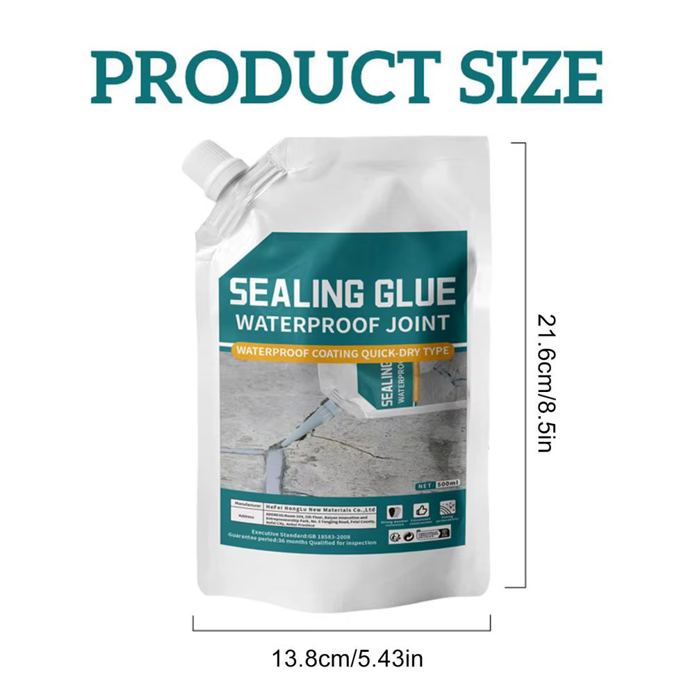 Mastic de remplissage pour fissures de dalle en béton 500ml, séchage rapide, anti-fuite, autolissant