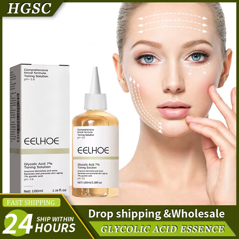 Solution tonifiante à l'acide glycolique, 100ml, dissolvant d'acné ordinaire, Lifting, raffermisseme