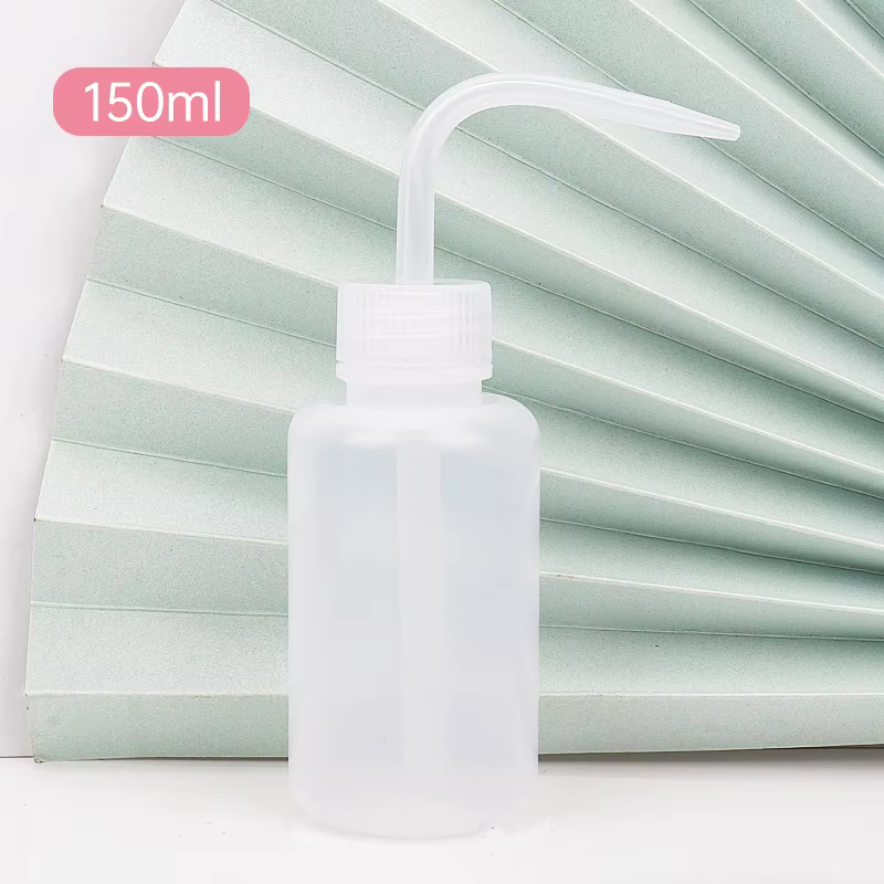 Bouteille de lavage de cils propre avec bec incurvé, bouteille de démaqucorporelle, lavage par souff