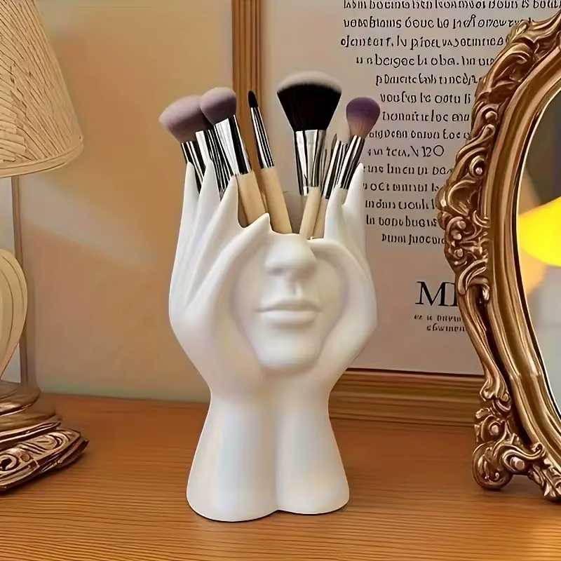 Seau de rangement de style Facial 1 pièce, boîte de rangement de maquillage mignonne, comptoir de ra