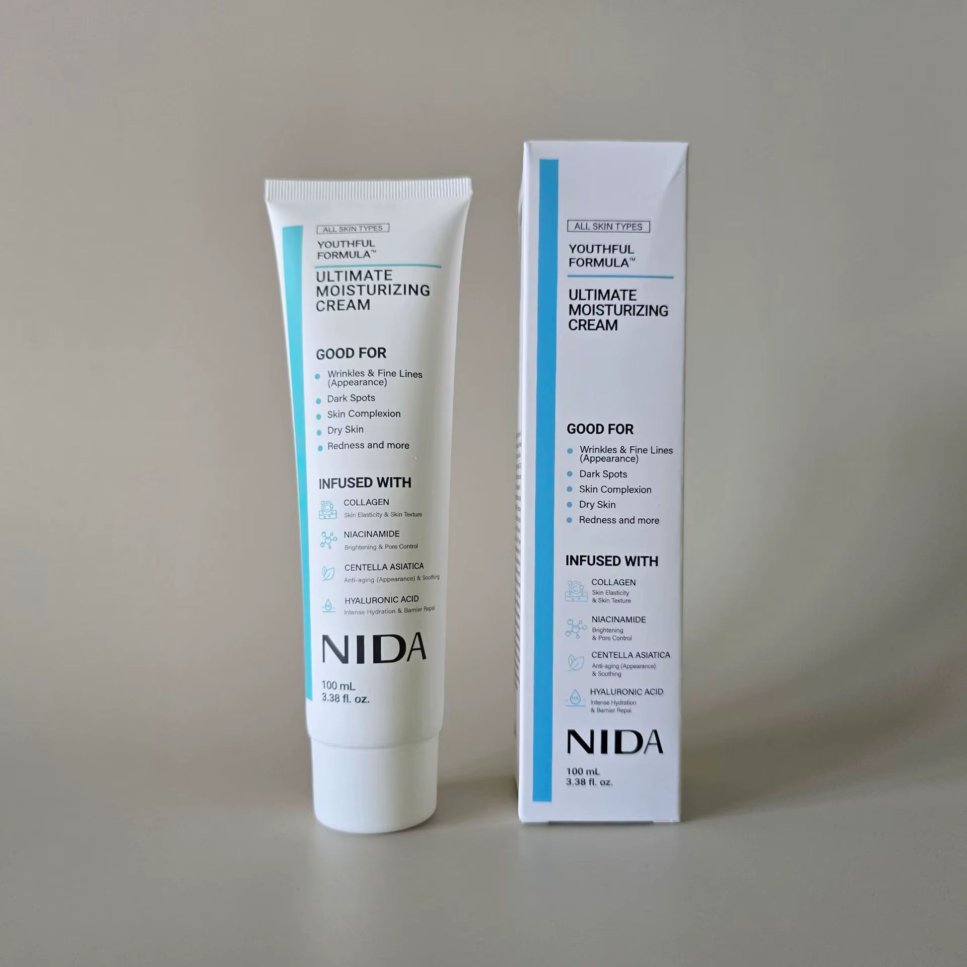 Kit de soin de la peau NIDA de Corée - Crème hydratante ultime, crème pour les yeux au rétinol et au
