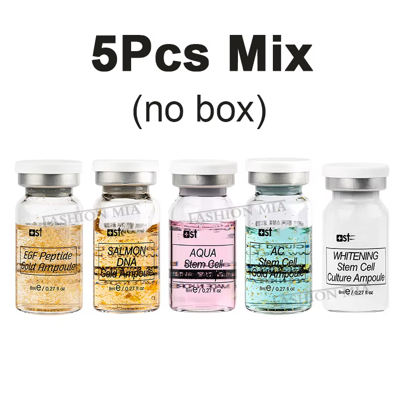 Kit de soin de la peau coréen 8ml : Crème BB visage, Sérum booster cutané à l'ADN de saumon, Essence