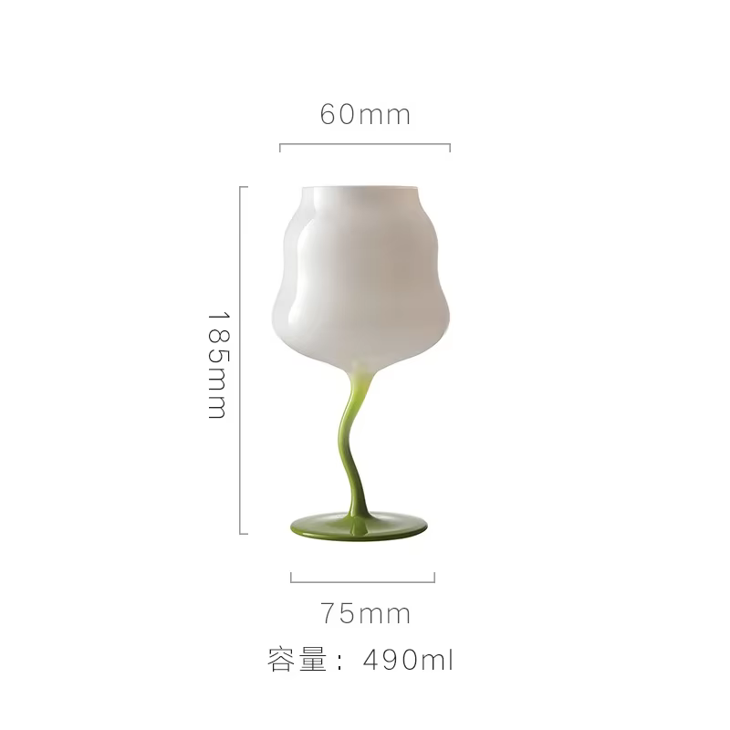 Tasse en verre à pieds hauts de Style crème, verre à vin rouge coloré créatif, verres à vin, verres 