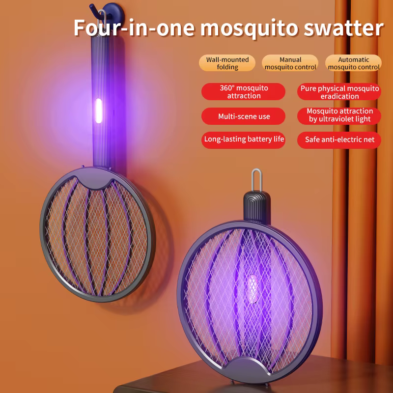 Tapette à moustiques électrique pliable 3 en 1, tueur de moustiques électrique, lampe anti-moustique