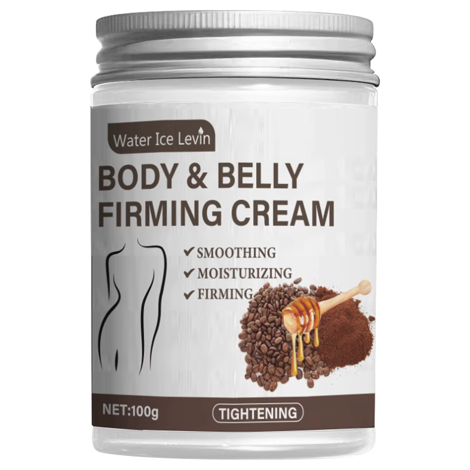 Crème raffermissante à la caféine et au collagène - 100g, non parfumée, raffermit et lifte le ventre
