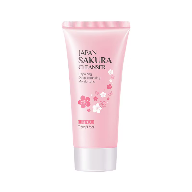 Sakura-Crème nettoyante pour le visage, mousse de nettoyage en profondeur, améliore la graisse grass