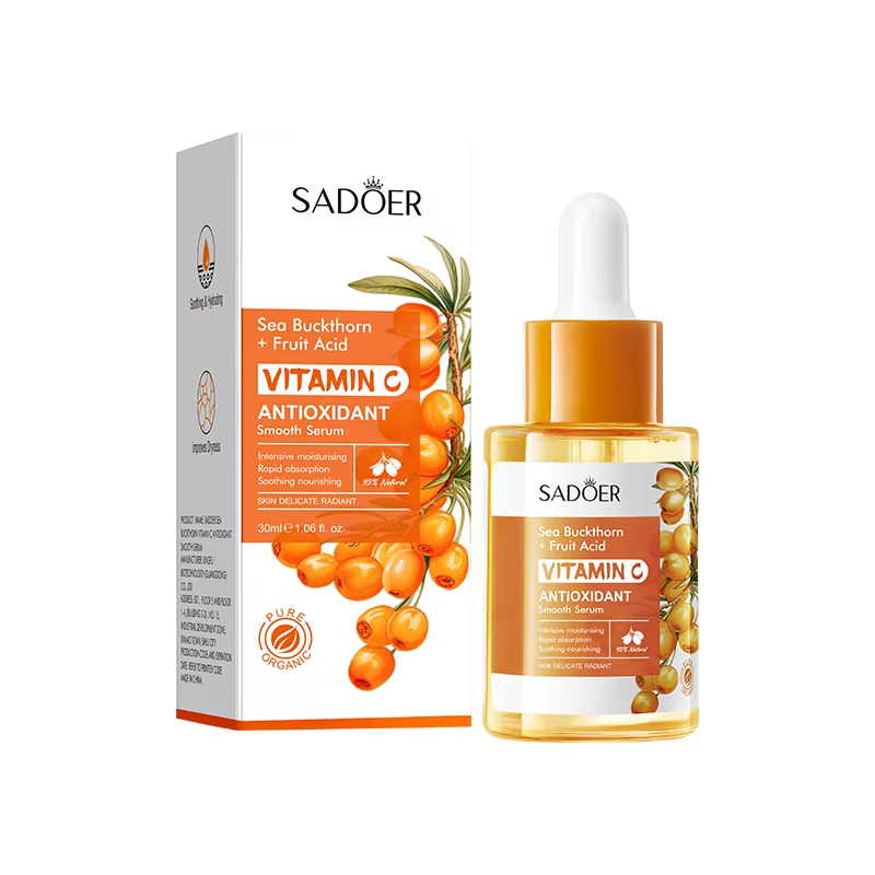 Sérum éclaircissant à l'argousier, Essence lumineuse, antioxydant, taches lumineuses, Correction de 