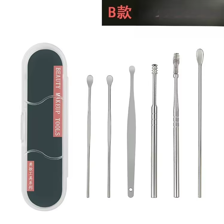 Kit de nettoyage de cire d'oreille à ressort en spirale, ensemble de 6 pièces de cure-oreille, outil