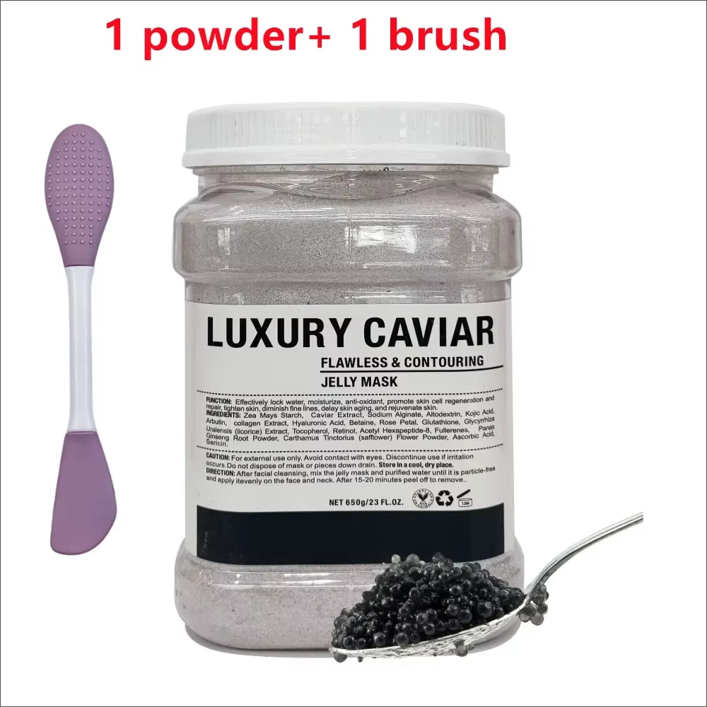 Masque hydratant pour le visage, acide hyaluronique, camomille, poudre avec brosse en Silicone, augm