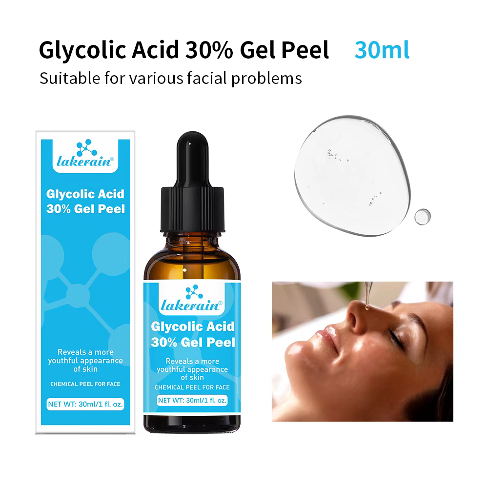 Gel exfoliant à l'acide glycolique 30%, pelage chimique du visage de qualité professionnelle pour le