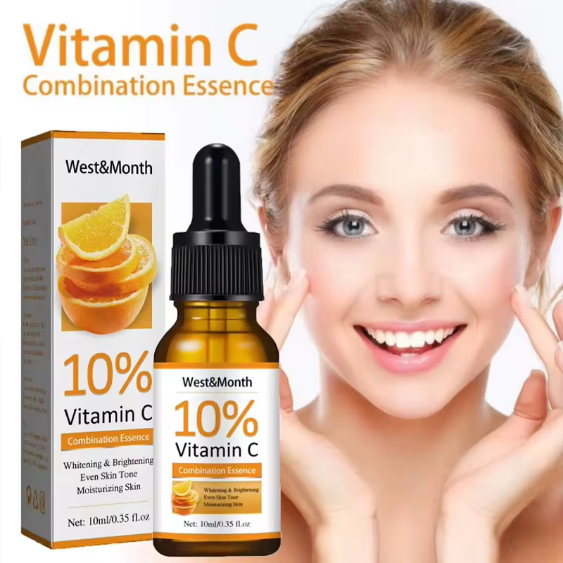 Sérum à la vitamine C pour le visage, acide hyaluronique, éclaircit l'âge, taches noires, brûlures s
