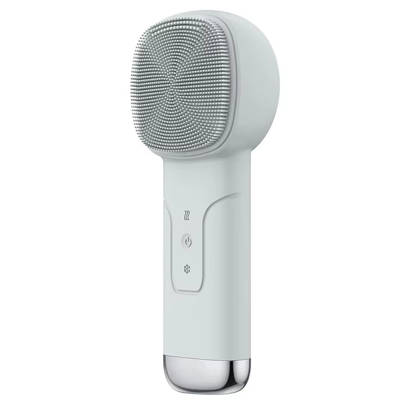 Brosse de nettoyage du visage sonique 6 en 1 avec fonction thermique, masseur rafraîchissant pour la