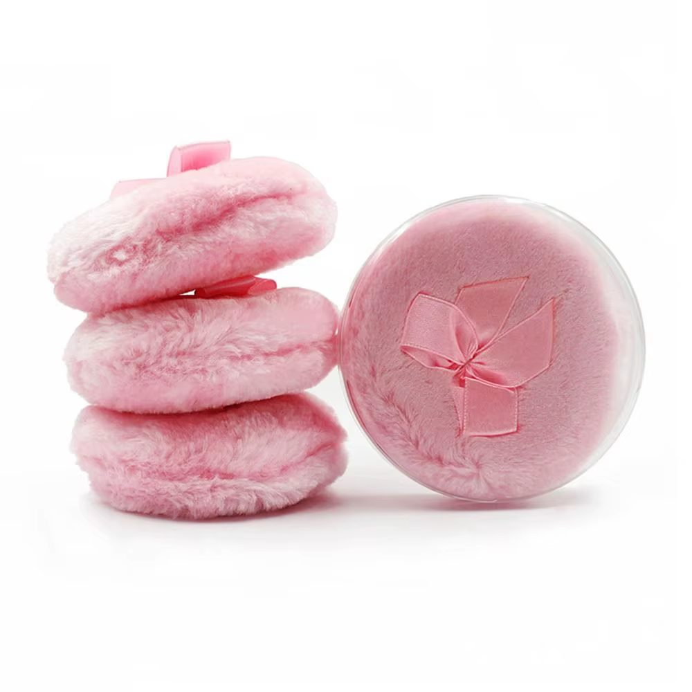 Houppette de poudre en velours pour le visage et le corps, ultra douce, lavable et réutilisable, out