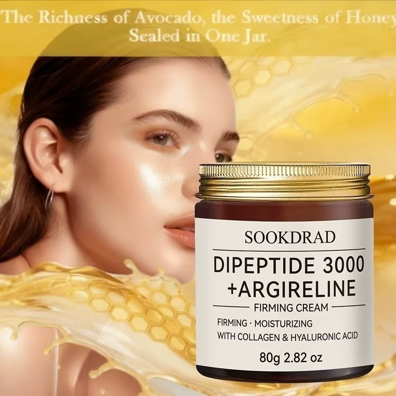 Crème raffermissante Dipeptide3000+Argireline, Collagène et HA, hydratante, visage/cou, tous types d