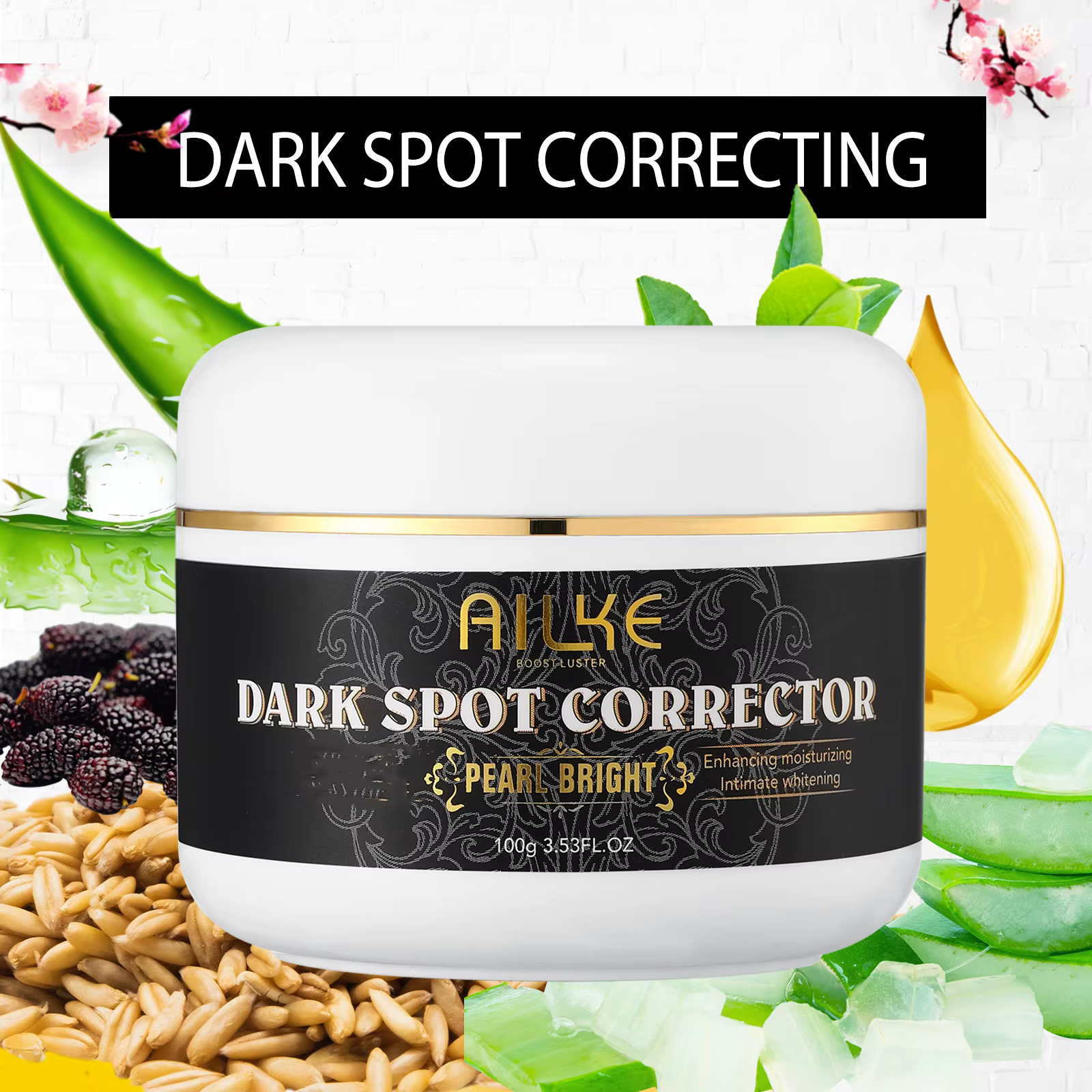 AILKE Crème Correctrice Anti-Taches Perle Éclatante, Réduit l'Hyperpigmentation, Blanchissant, Pour