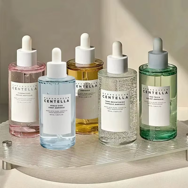 Sérum Visage Apaisant et Hydratant à l'Essence de Centella Asiatica 100ml, Ampoule Capsule Éclaircis