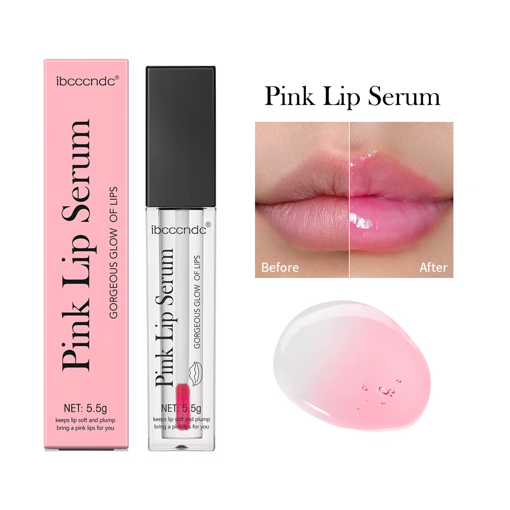 ibcccndc Lotion de sérum à lèvres rose hydrate et lèvres dodues élimine les peaux mortes Essence à l