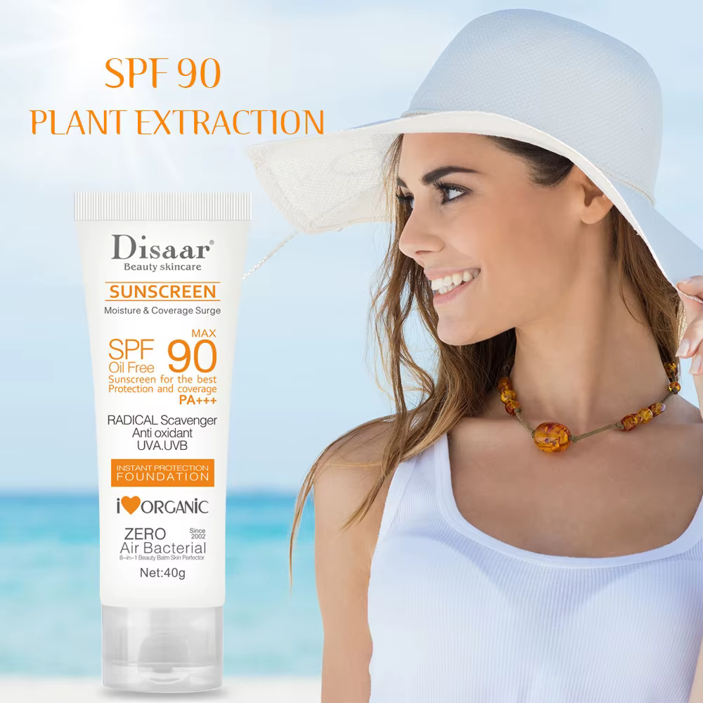Crème solaire SPF90 + Protection contre les radiations UV, blanchiment, hydratant, éclaircissant, po