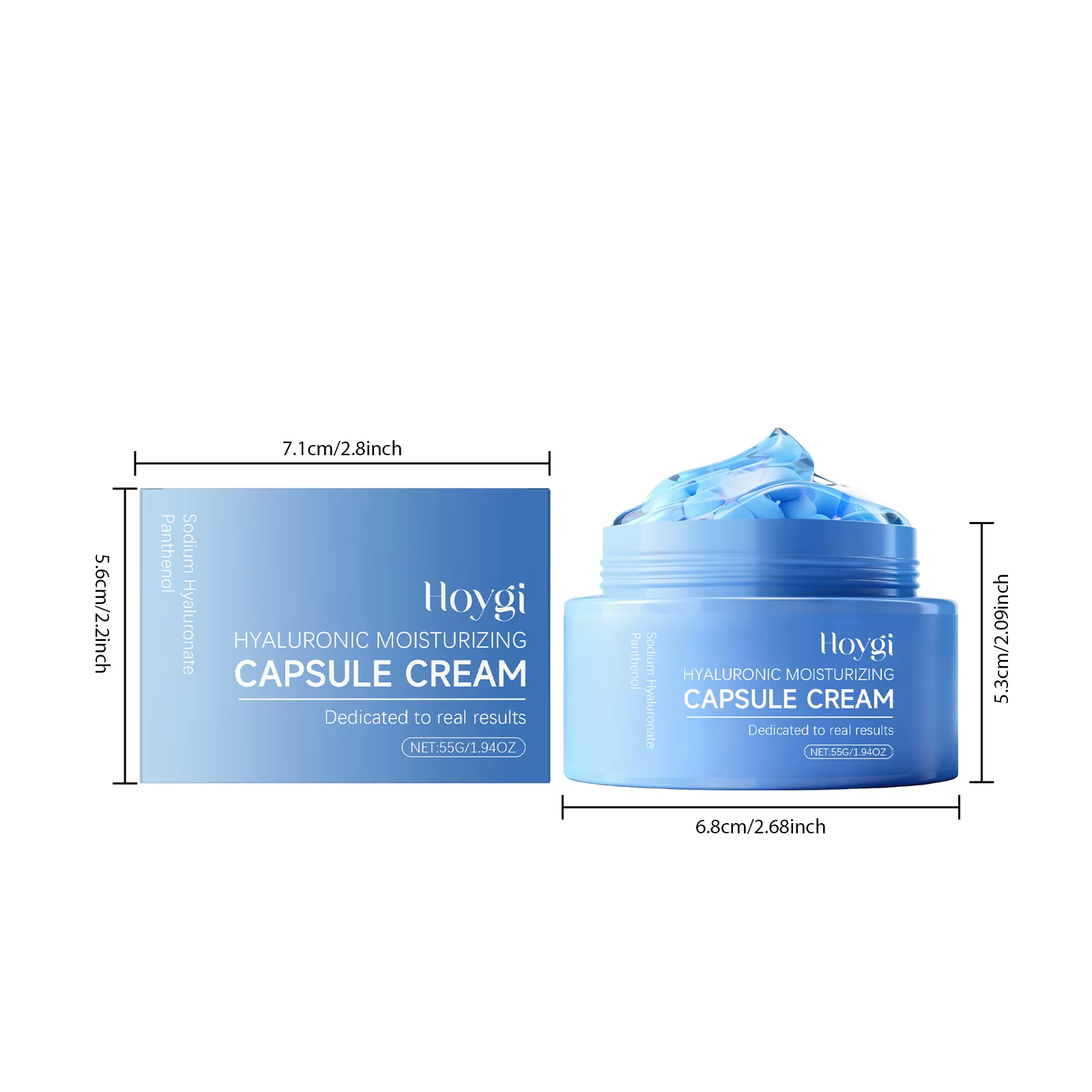 Crème Capsule hydratante à l'acide hyaluronique, hydratation en profondeur, apaisante pour la peau, 