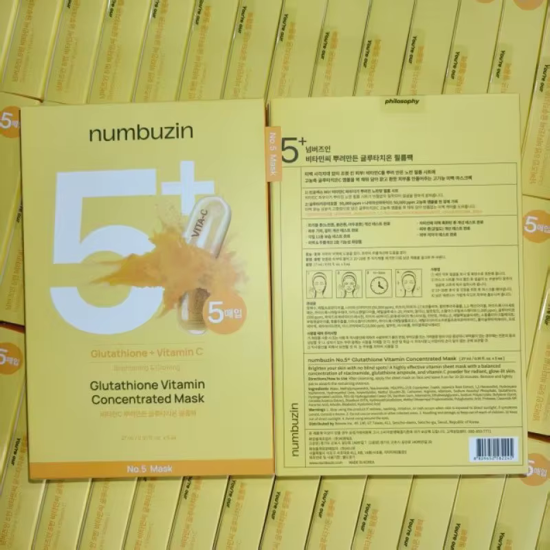 Masque facial série Numbuzin - 5 pièces - Nettoie en profondeur les points noirs et l'excès de sébum